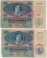1912. 100K + 1913. 20K, mindkettő piros "Deutschösterreich" felülbélyegzéssel + 1914. 50K ...