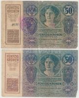 1912. 100K + 1913. 20K, mindkettő piros "Deutschösterreich" felülbélyegzéssel + 1914. 50K ...