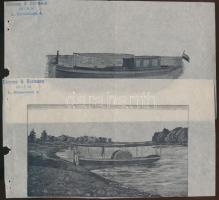 cca 1880 Hajókat ábrázoló fametszetek, hártyapapíron. / Ships wood engravings