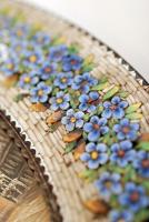 Régi ovális tükör, Velence kézzel festett látképével, szép mozaikos díszítéssel, fém keretben, 28x21...