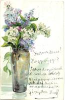 24 db RÉGI motívumlap sok lithoval és dombornyomottal; üdvözlő, művész / 24 old motive cards with ma...