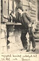 4 db RÉGI motívumlap, vegyes minőség; vadász / 4 old motive cards, mixed quality; hunter