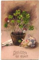 12 db RÉGI motívumlap Hannes Petersen szignóval; gyerekek / 12 old motive cards with Hannes Petersen...