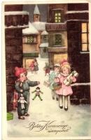 12 db RÉGI motívumlap Hannes Petersen szignóval; gyerekek / 12 old motive cards with Hannes Petersen...