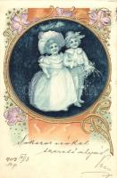 9 db RÉGI litho motívumlap; gyerek / 9 old litho motive cards;