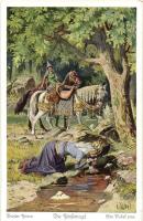 Die Gänsemagd, Uvachrom Serie 241. Nr. 4383 s: Otto Kubel