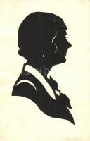 5 db RÉGI motívumlap, vegyes minőség; sziluett művészlapok / 5 old motive cards, mixed quality; silh...