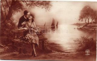 4 db RÉGI motívumlap; romantikus párok / 4 old motive cards; romantic couples