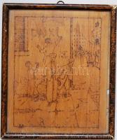 Fatörzsbe égetett kép 22x26 cm