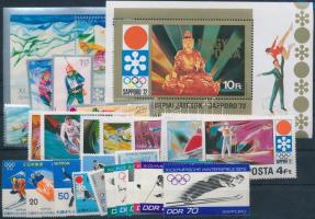 1971-1972 Winter Olympics, Sapporo 5 issues + 2 blocks, 1971-1972 Téli Olimpia, Sapporo 5 db kiadás + 2 db blokk