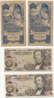 Ausztria 1945. 10Sch I. kiadás (2x) + 1967. 20Sch (2x) T:III,III- Austria 1945. 10 Schilling first issue (2x) + 1967. 20 Schilling (2x) C:F,VG