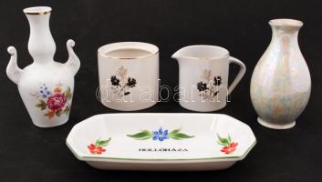 Hollóházi tétel, összesen: 5 db, jelzettek, hibátlanok, m:6-13 cm