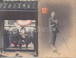 2 db RÉGI motívumlap; japán folklór / 2 old motive cards; Japanese folklore