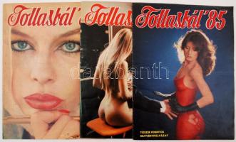 1983-1985 Tollasbál című újság 3 száma, benne erotikus képekkel