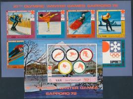 Téli Olimpia, Sapporo (IX.) kisív + blokk, Winter Olympics Sapporo (IX) minisheet + block