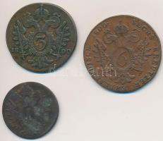 1800S 1kr Cu + 3kr Cu + 6kr Cu T:2-