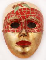 Indiai réz maszk, szép állapotban, 16x12 cm