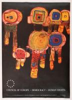 2 db modern plakát: Council of Europe ill. Tájak, korok, múzeumok, jó állapotban, különböző méretben