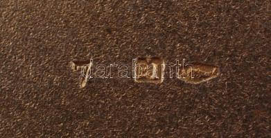 Ezüst(Ag) névjegykártyatartó levélmotívummal, sérült, jelzett, 8x5 cm, nettó: 52,1 g