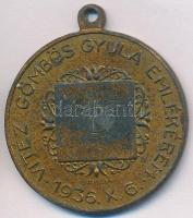 1943. "Becsülettel a Haázáért / Vitéz Gömbös Gyula Emlékérem 1936.X.6. - 1943. I." fém díj...