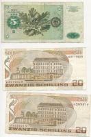 Vegyes: Ausztria 1986. 20Sch (2x) + NSZK 1980. 5M T:III
Mixed: Austria 1986. 20 Schilling (2x) + FR...