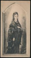 cca 1900 Imakártya Erzsébet (Sisi) királyné emlékére, 14x7,5 cm / memorial card of Elisabeth (Sisi) of Austria