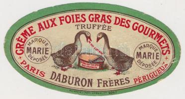 2 db litho címke: Pikkolo Delikatess-Gurken, Créme Aux Foies Gras des Gourmets