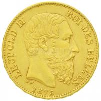 Belgium 1875. 20Fr Au II. Lipót (6.44g/0.900) T:2 Belgium 1875. 20 Francs Au Leopold II (6.44/0.900) C:XF