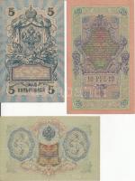 Orosz Birodalom 1912-1917. 3R + 5R + 10R mindháromnál szign.: Shipov T:III
Russian Empire 1912-1917...