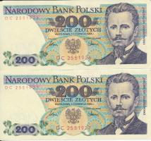Lengyelország 1986. 200Zl (10x), közte 4db és 5db sorszámkövető T:II,II-
Poland 1986. 200 Zlotych (...