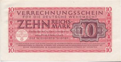 Német 3. Birodalom / Deutsche Wehrmacht 1944. 10M T:I- kissé hullámos papír German Third Reich / Deutsche Wehrmacht 1944. 10 Mark C:AU slightly wavy paper