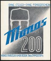 Monos 200, német nyelvű autós prospektus /  Automobile brochure in German