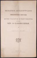 1895 Budapest Székesfőváros törvényhatósági bizottsága rendes tagjainak és tisztviselőinek betűsoros név- és lakjegyzéke. Hajtásnyommal, pp.:10, 33x20cm