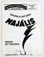 1980 A veszprémi Petőfi Színház lapja aktuális hírekkel, képekkel, nagyrészt Csurka István (1934-2012) író, politikus Majális című drámájának ősbemutatójáról