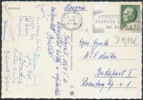 1968 A magyar női röplabda válogatott tagjainak (Sebők Éva, Bánhegyi Emilné Radó Lucia, Gerhardtné Kiss Jutka) aláírása postán elküldött levelezőlapon