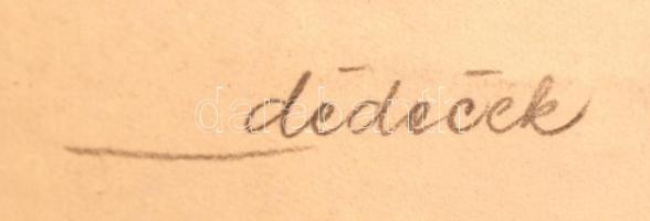 Jelzés nélkül: Dédecek,gúnyrajz, grafika, papír, 41x28cm