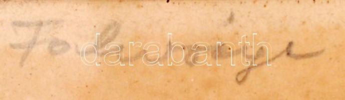 Korózs J. jelzéssel: Faluvége. Rézkarc. Jelzett. 30x36 cm Üvegezett keretben