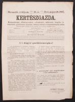1867 Kertészgazda. Szerk.: Girókuti P. Ferenc. III. évf. 21. sz. Pest, Emich Gusztáv. Érdekes írásokkal, illusztrációkkal
