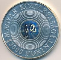 2000. 3000Ft Ag "Gábor Dénes" tokban, tanúsítvánnyal T:BU