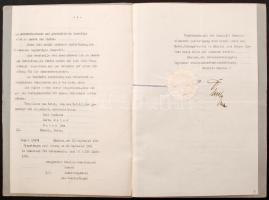 1931 Urkunde, Adásvételi szerződés, München, német nyelven. Pp.:5, száraz pecséttel, 31x22cm