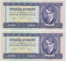 1990. 500Ft (2x) sorszámkövetők, mindkettő nyomdai papírránccal T:I