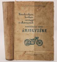 1961 Motorkerékpár, kerékpár, varrógép és alkatréseinek kereskedelmi képes árjegyzéke. A belkereskedelmi minisztérium vas és műszaki főigazgatósága. 774p. Félvászon kötésben