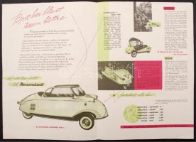 1955 Messerschmitt kabinroller képes katalógus. 4 p