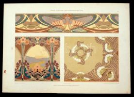 3 db litho kép: 1903 Polipok és szalamandrák litho kép Gerh. Heilmann akvarellje nyomán / Art nouvea...