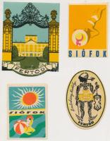 cca 1960-70 Magyar bőrönd címkék, 14db