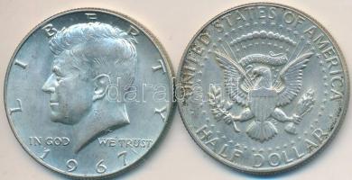 Amerikai Egyesült Államok 1967-1969. 1/2$ Ag "Kennedy" (2x) T:2
USA 1967-1969. 1/2 Dollar...