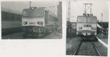 5 db, mozdonyokat, vasutat ábrázoló fotó klf méretben