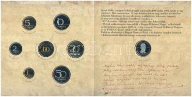 2005. 1Ft-100Ft 7klf db-os forgalmi sor + 10Ft "József Attila" dísztokos szettben T:PP