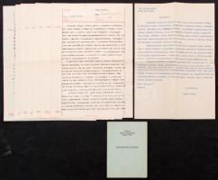 cca 1970-1991 Bolgár Sándor újságíró tanulmányi könyve, önéletrajza és interjúja édesapjával, Bolgár Istvánnal, Bajcsy-Zsilinszky Endréről, akit személyes ismert