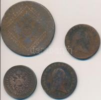 1781S 1kr Cu "II. József" + 1800S 1kr Cu + 1807S 30kr Cu "I. Ferenc" + 1851B 1kr...